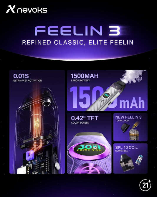 Nevoks Feelin 3 Pod Kit – Mesh Coils - Coffee and Vape Shop South Africa